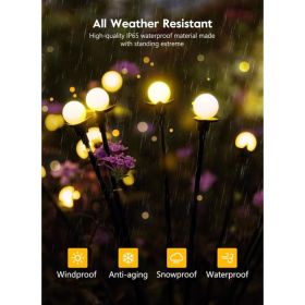 Solar Garden Lights - 4 Pack 48 LED Firefly Lights With 2 Lighting Mode, Sway By Wind, Waterproof Solar Light For Outdoor Outside Yard, Warm White (Option: 4PCS)